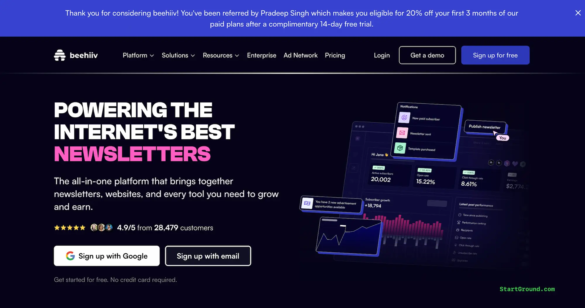 Beehiiv Promo Code Applied Landing Page Partner Offer