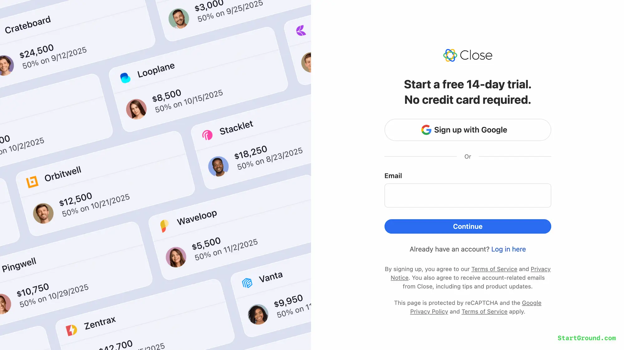 Close Promo Code Sign up Page Free Trial