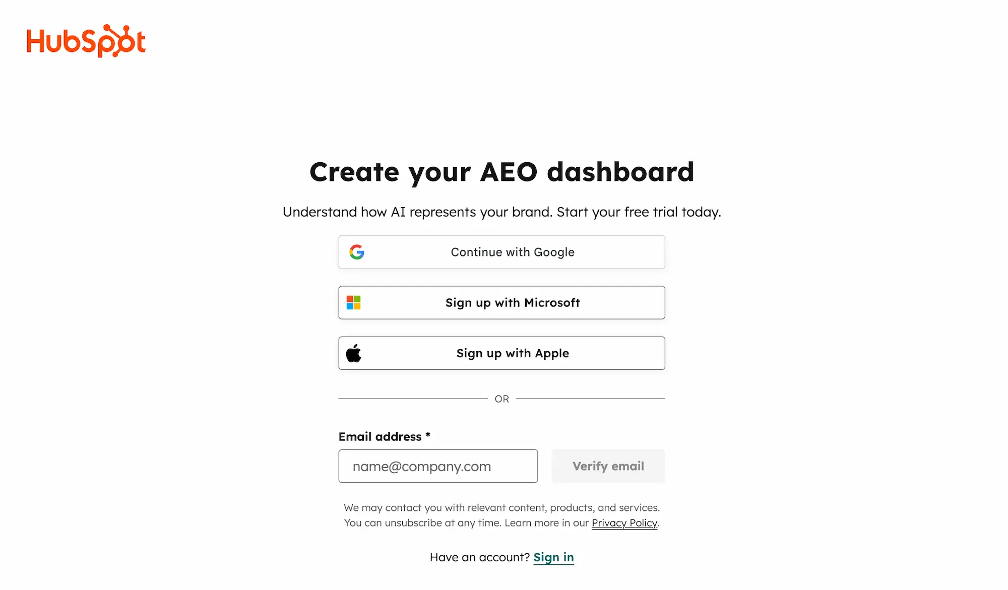 Create your HubSpot AEO dashboard