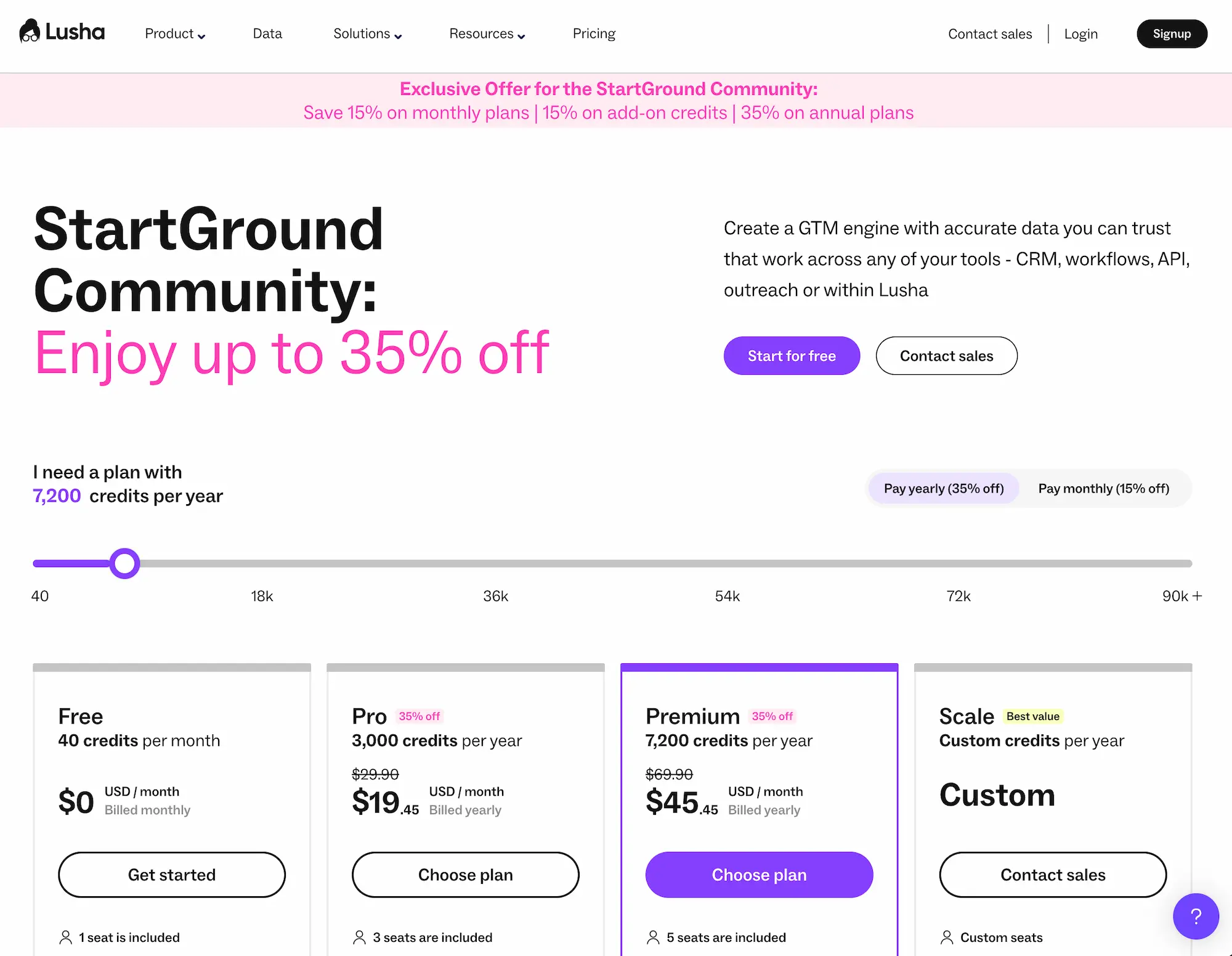 Lusha Promo Code Exclusive Partner Page