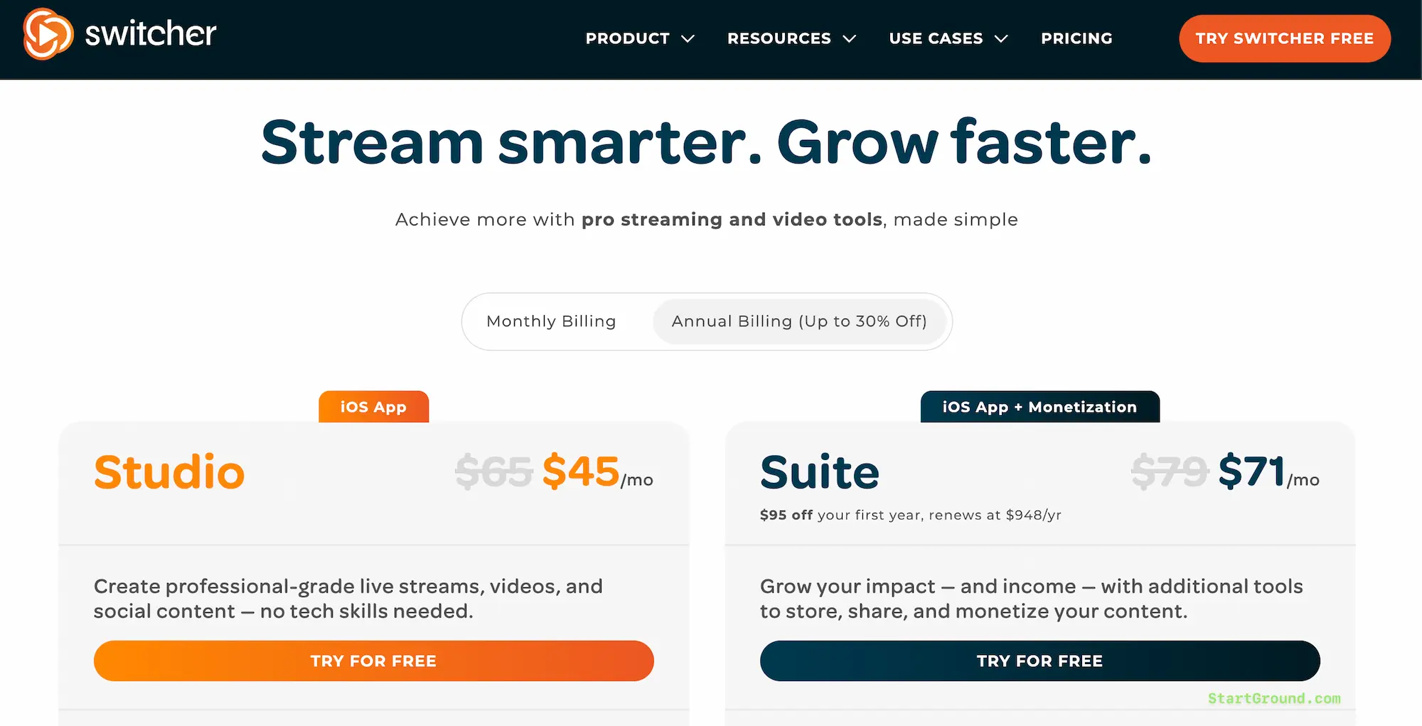 Switcher Pricing page Promo Code apply