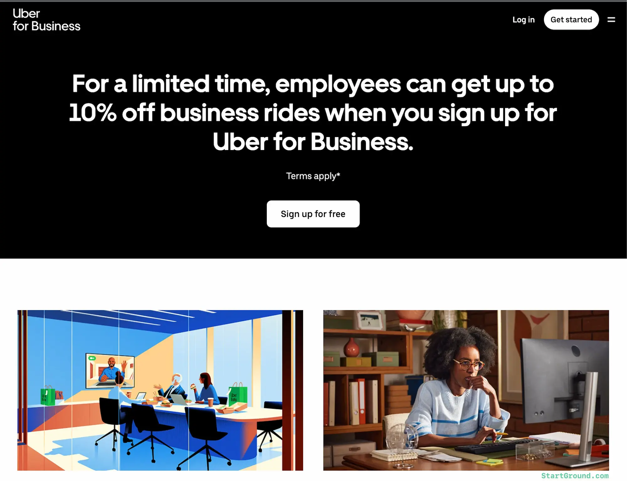 Uber for Business Deal Promo Offer Page